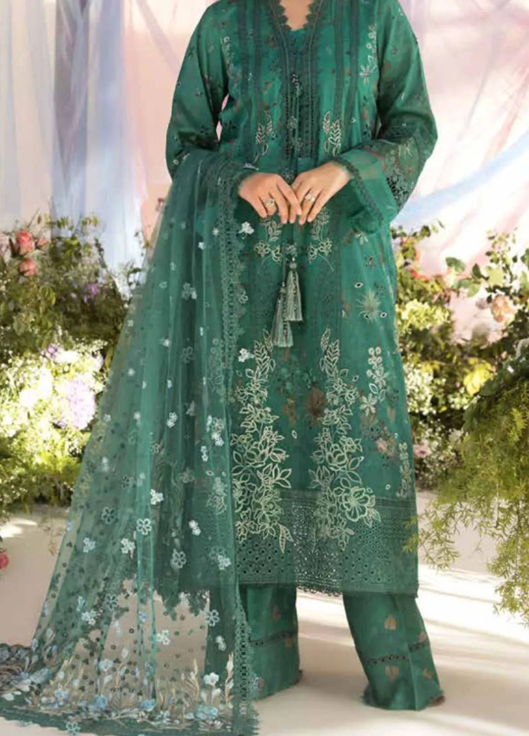 Sobia Nazir Embroidered Lawn Suit Unstitched 3 Piece SN25LL D-15B - Summer Collection