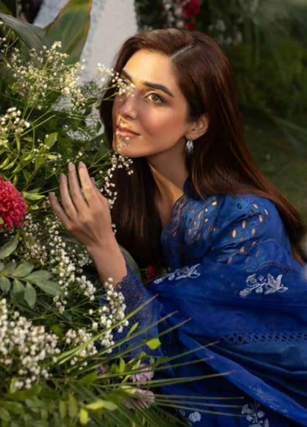 Minor Defect - Sobia Nazir Embroidered Lawn Suit Unstitched 3 Piece SN25LL D-1B - Summer Collection