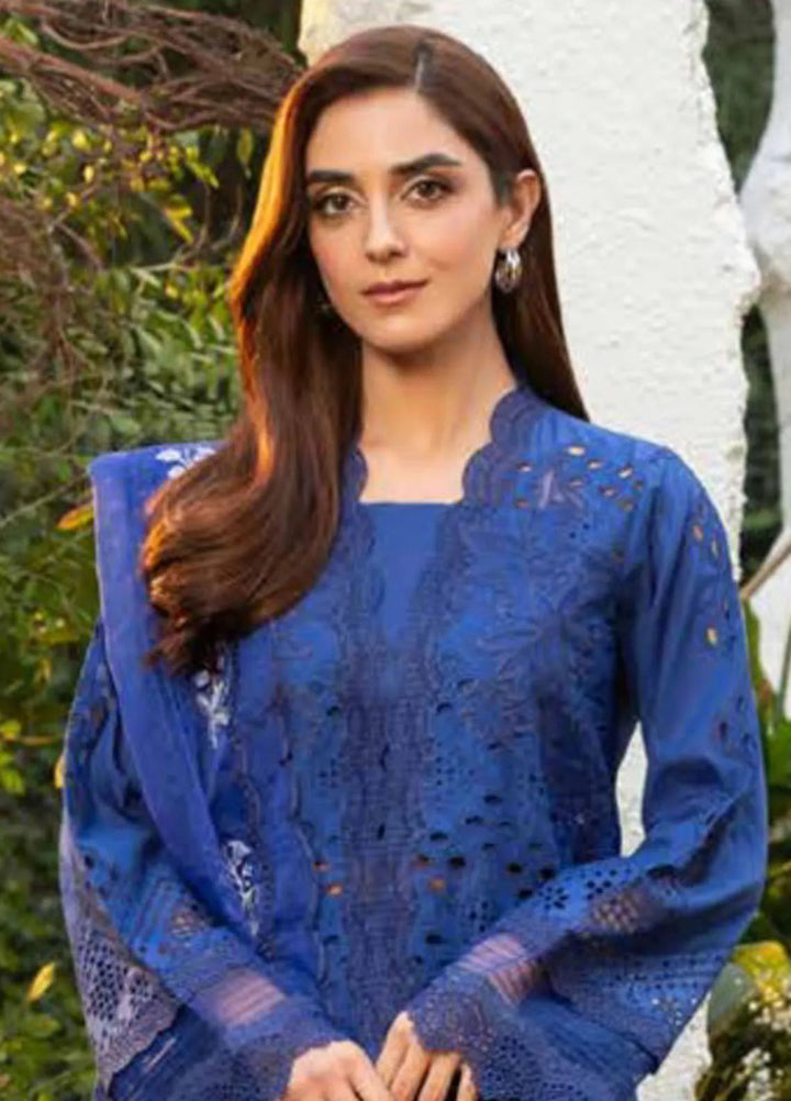 Minor Defect - Sobia Nazir Embroidered Lawn Suit Unstitched 3 Piece SN25LL D-1B - Summer Collection