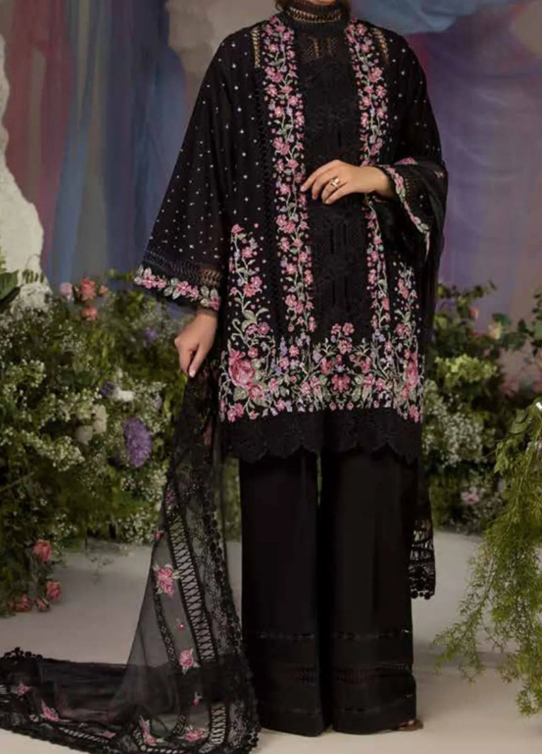 Sobia Nazir Embroidered Lawn Suit Unstitched 3 Piece SN25LL D-4B - Summer Collection