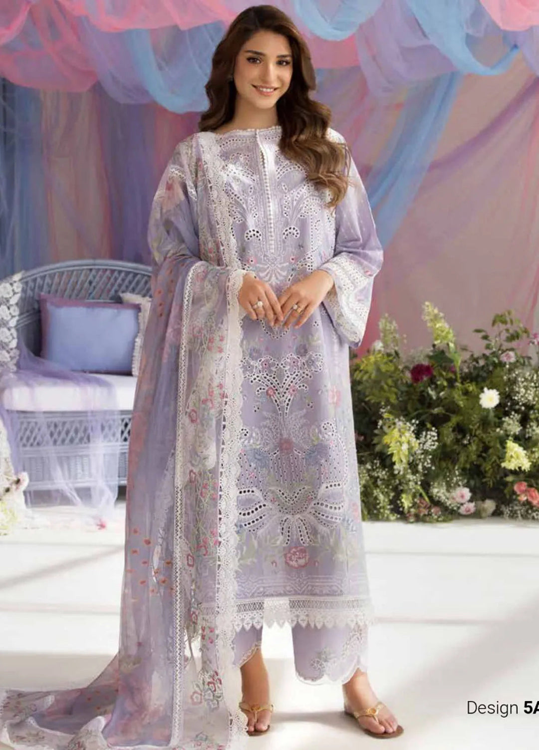Sobia Nazir Embroidered Lawn Suit Unstitched 3 Piece SN25LL D-5A - Summer Collection