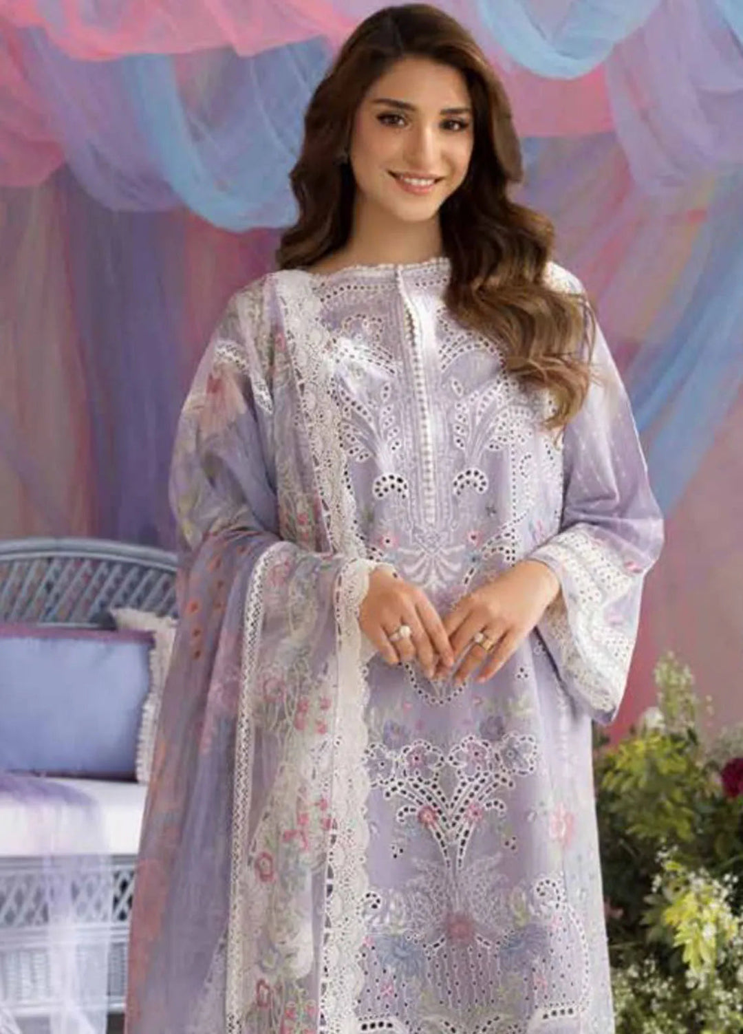Sobia Nazir Embroidered Lawn Suit Unstitched 3 Piece SN25LL D-5A - Summer Collection