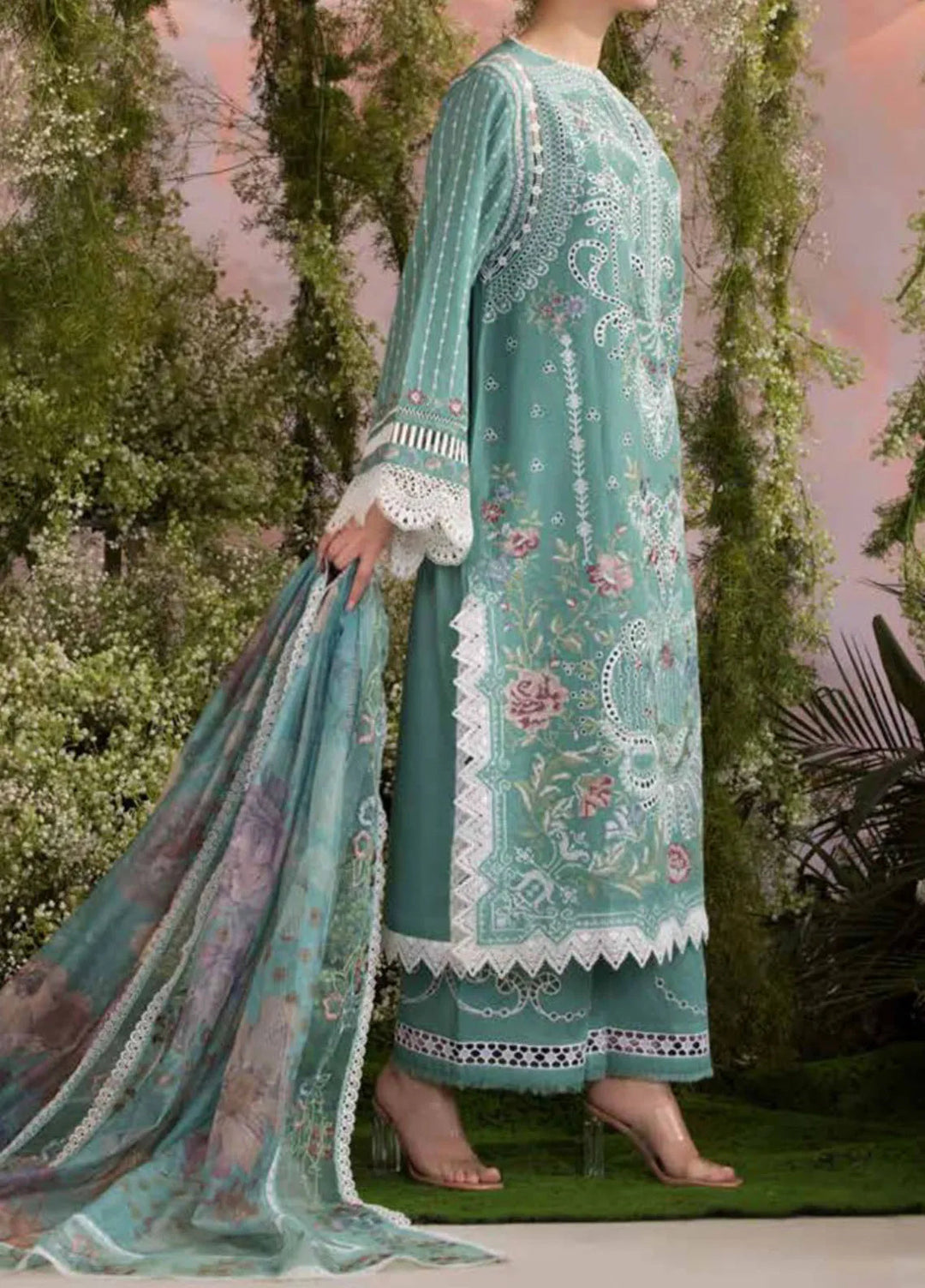 Sobia Nazir Embroidered Lawn Suit Unstitched 3 Piece SN25LL D-5B - Summer Collection