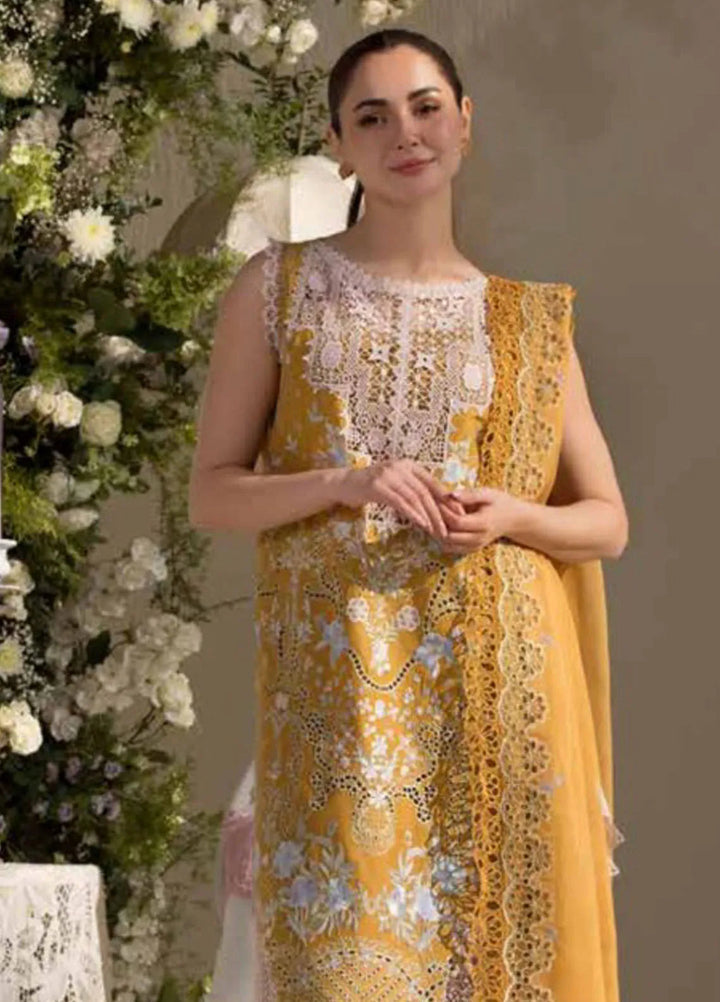 Sobia Nazir Embroidered Lawn Suit Unstitched 3 Piece SN25LL D-6B - Summer Collection