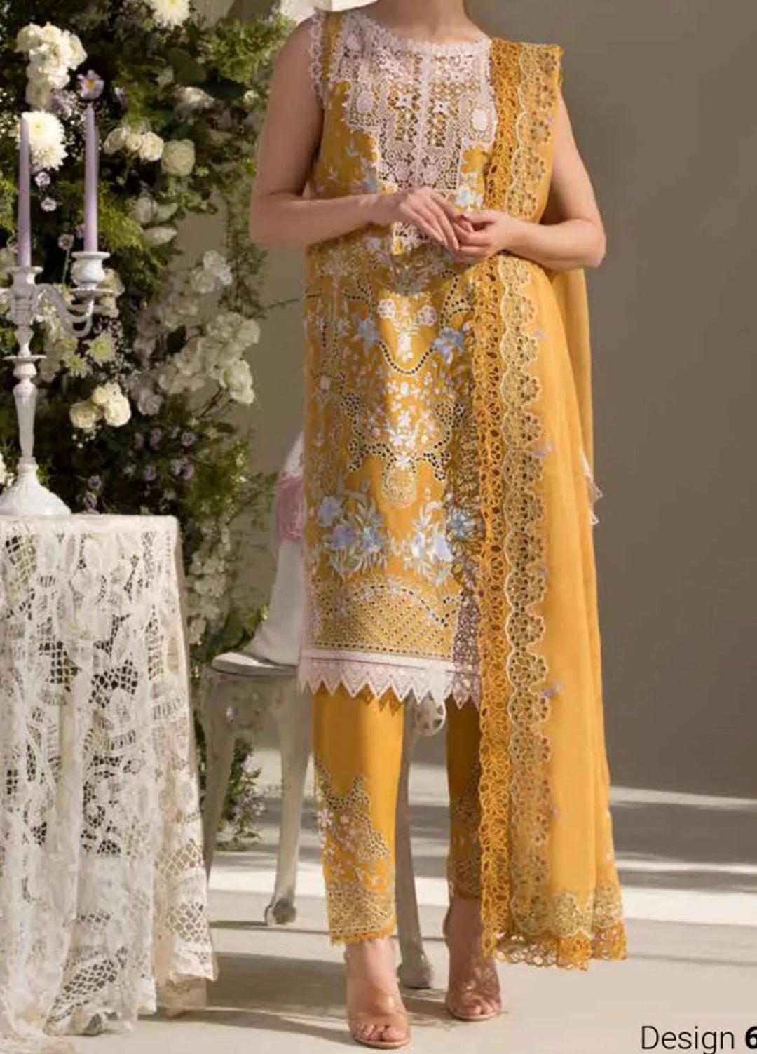 Sobia Nazir Embroidered Lawn Suit Unstitched 3 Piece SN25LL D-6B - Summer Collection