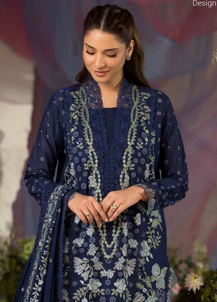 Sobia Nazir Embroidered Lawn Suit Unstitched 3 Piece SN25LL D-8A - Summer Collection