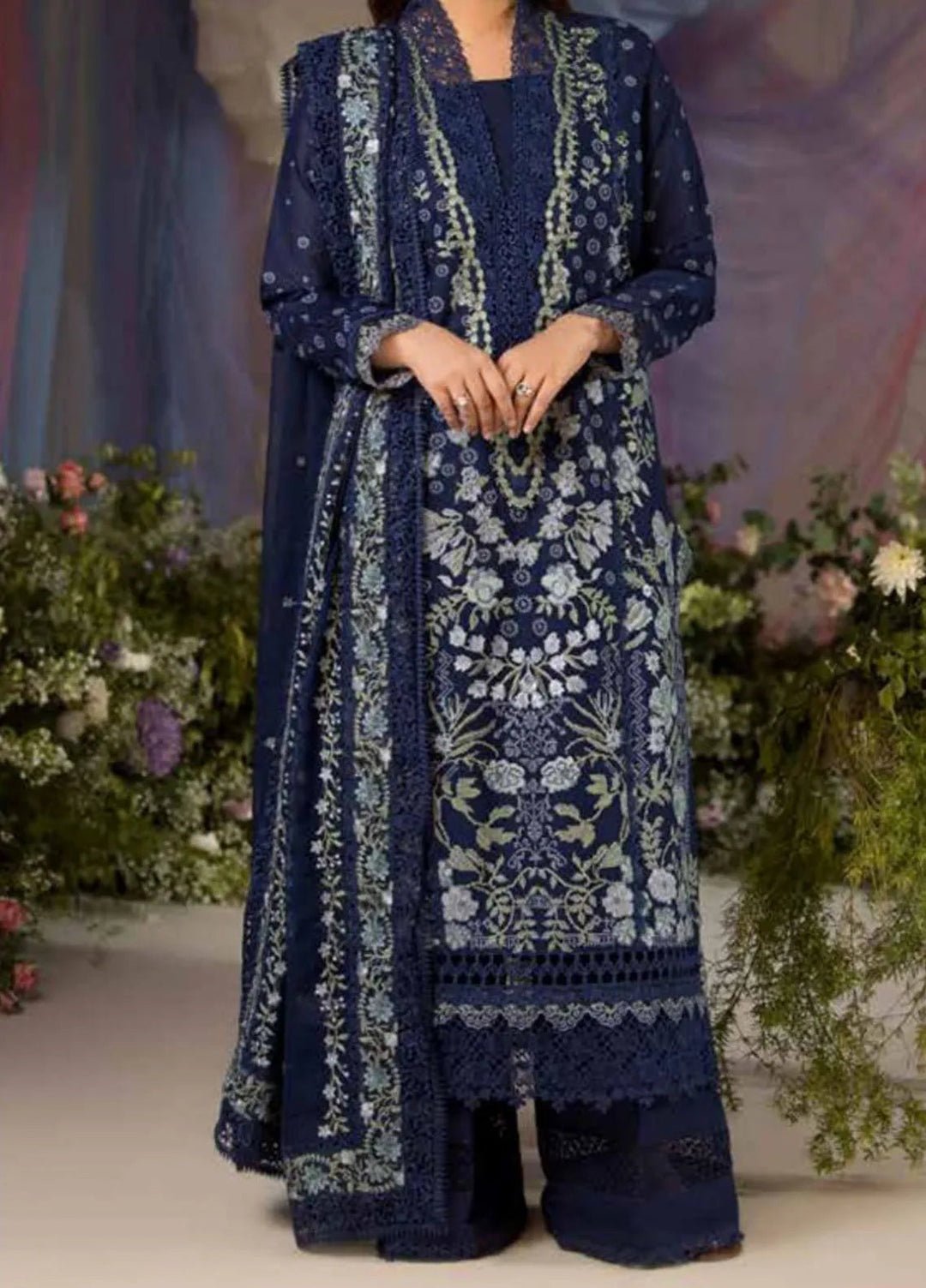 Sobia Nazir Embroidered Lawn Suit Unstitched 3 Piece SN25LL D-8A - Summer Collection