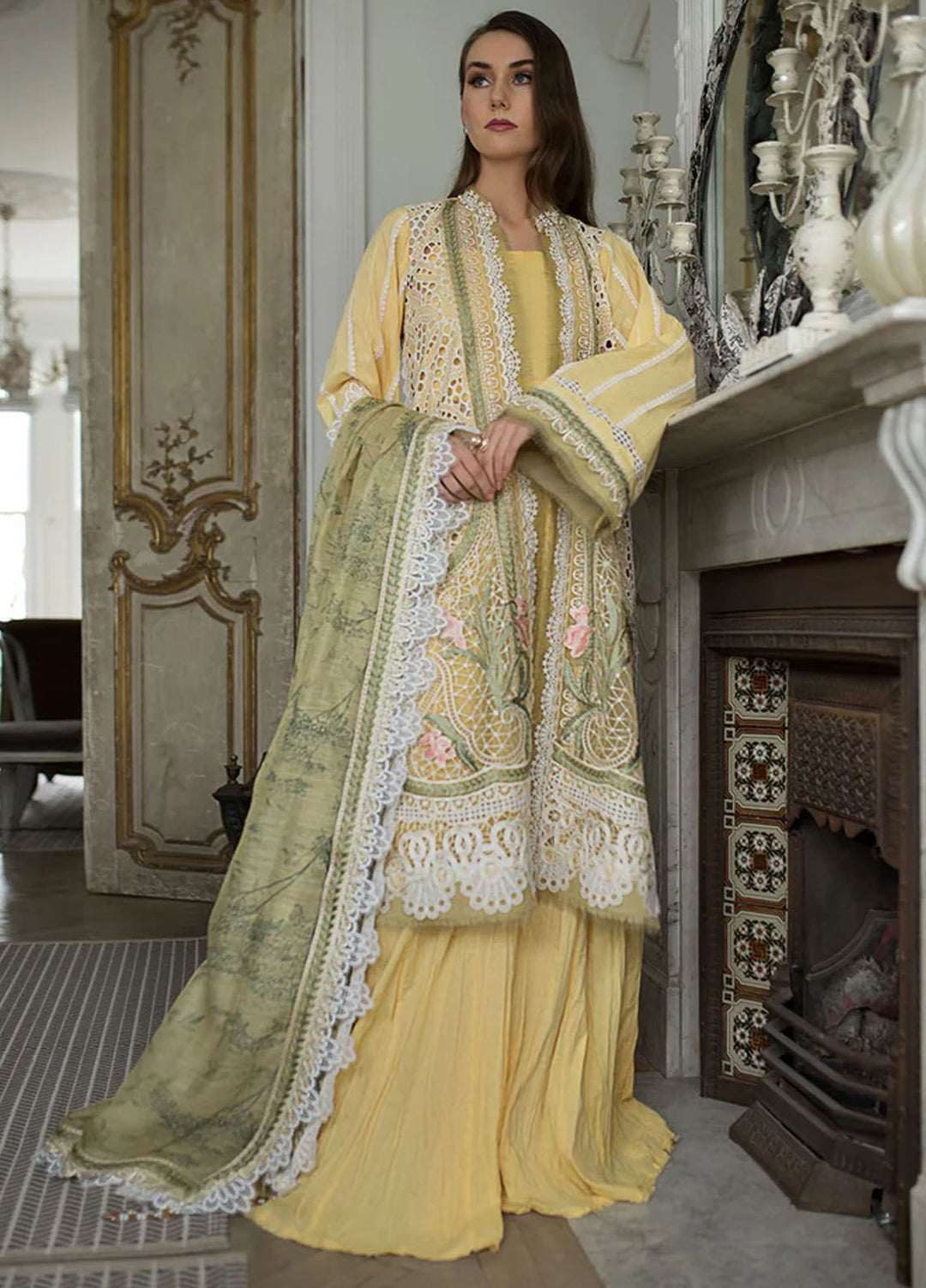 Sobia Nazir Embroidered Lawn Suits Unstitched 3 Piece SN24LL 11A - Luxury Summer Collection