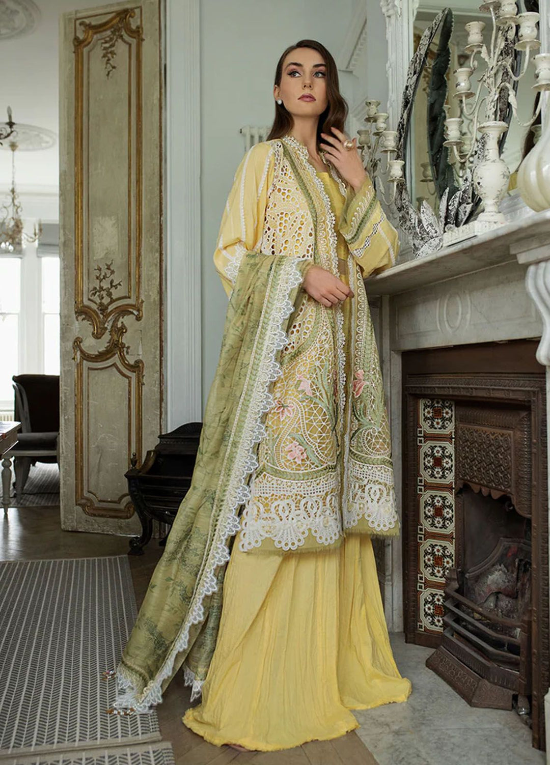 Sobia Nazir Embroidered Lawn Suits Unstitched 3 Piece SN24LL 11A - Luxury Summer Collection