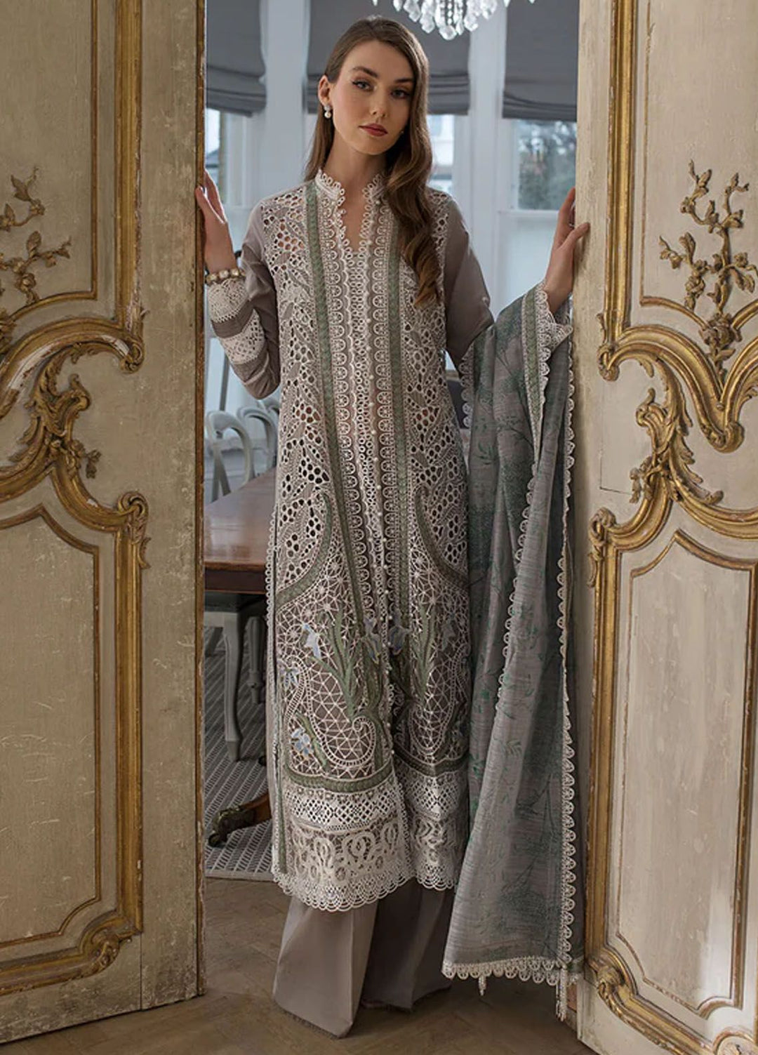 Sobia Nazir Embroidered Lawn Suits Unstitched 3 Piece SN24LL 11B - Luxury Summer Collection