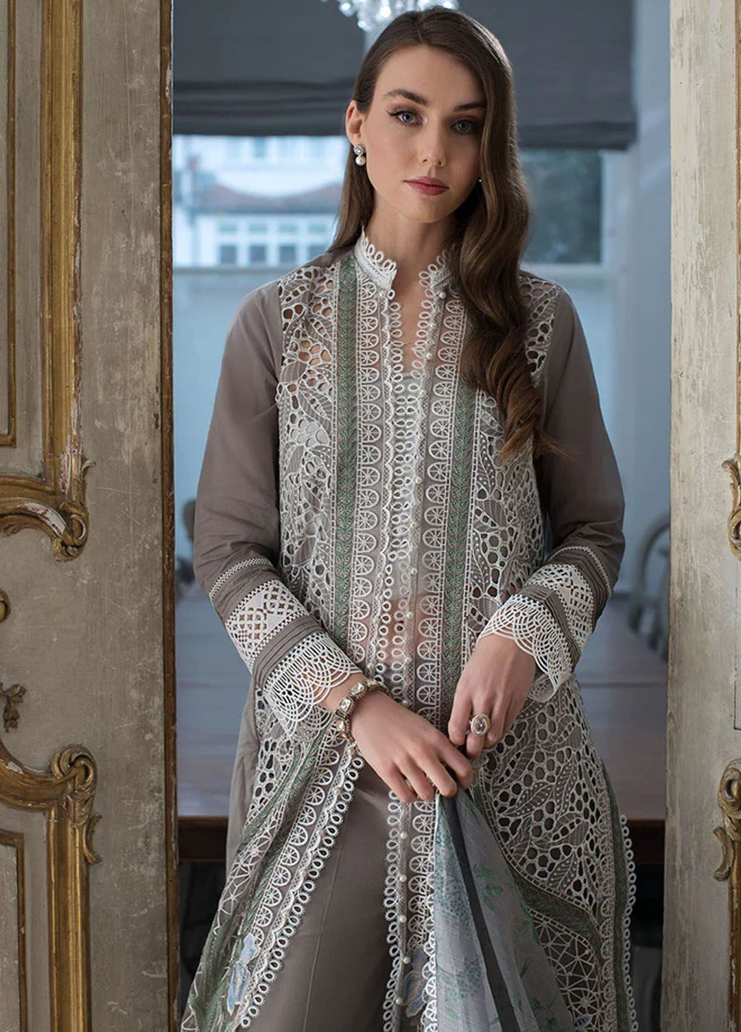 Sobia Nazir Embroidered Lawn Suits Unstitched 3 Piece SN24LL 11B - Luxury Summer Collection