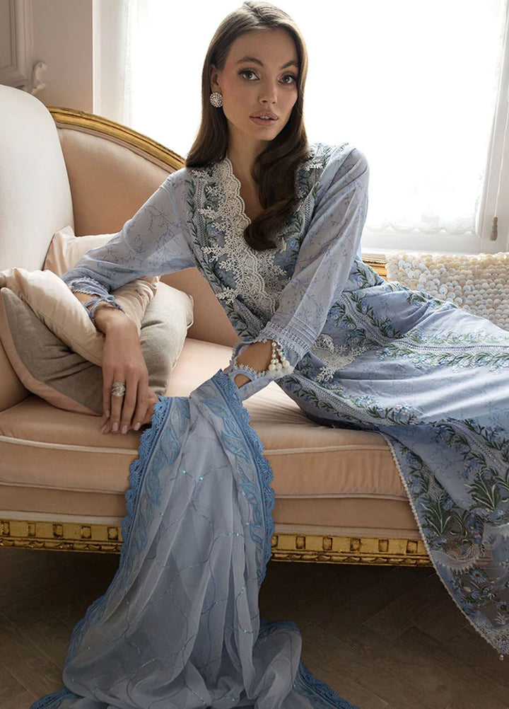 Sobia Nazir Embroidered Lawn Suits Unstitched 3 Piece SN24LL 13A - Luxury Summer Collection