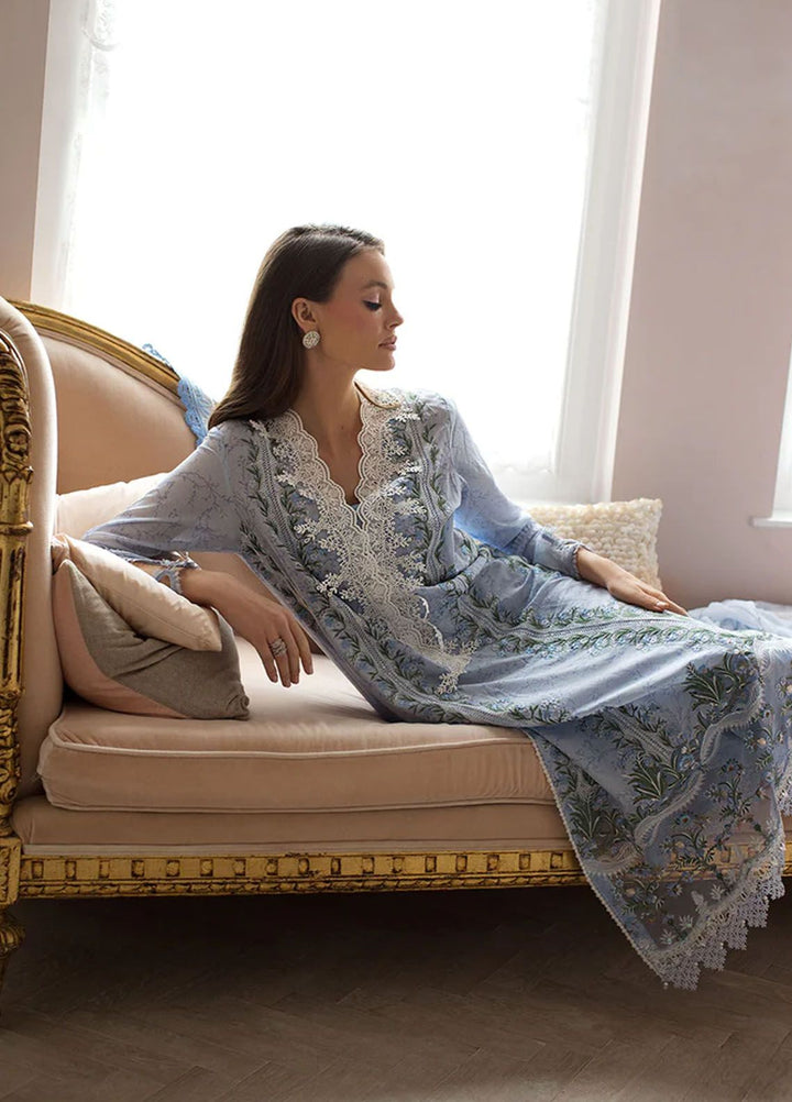 Sobia Nazir Embroidered Lawn Suits Unstitched 3 Piece SN24LL 13A - Luxury Summer Collection