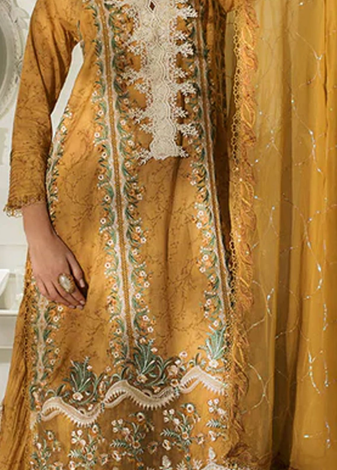Sobia Nazir Embroidered Lawn Suits Unstitched 3 Piece SN24LL 13B - Luxury Summer Collection
