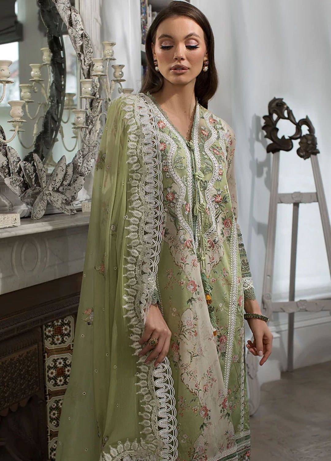 Sobia Nazir Embroidered Lawn Suits Unstitched 3 Piece SN24LL 14A - Luxury Summer Collection