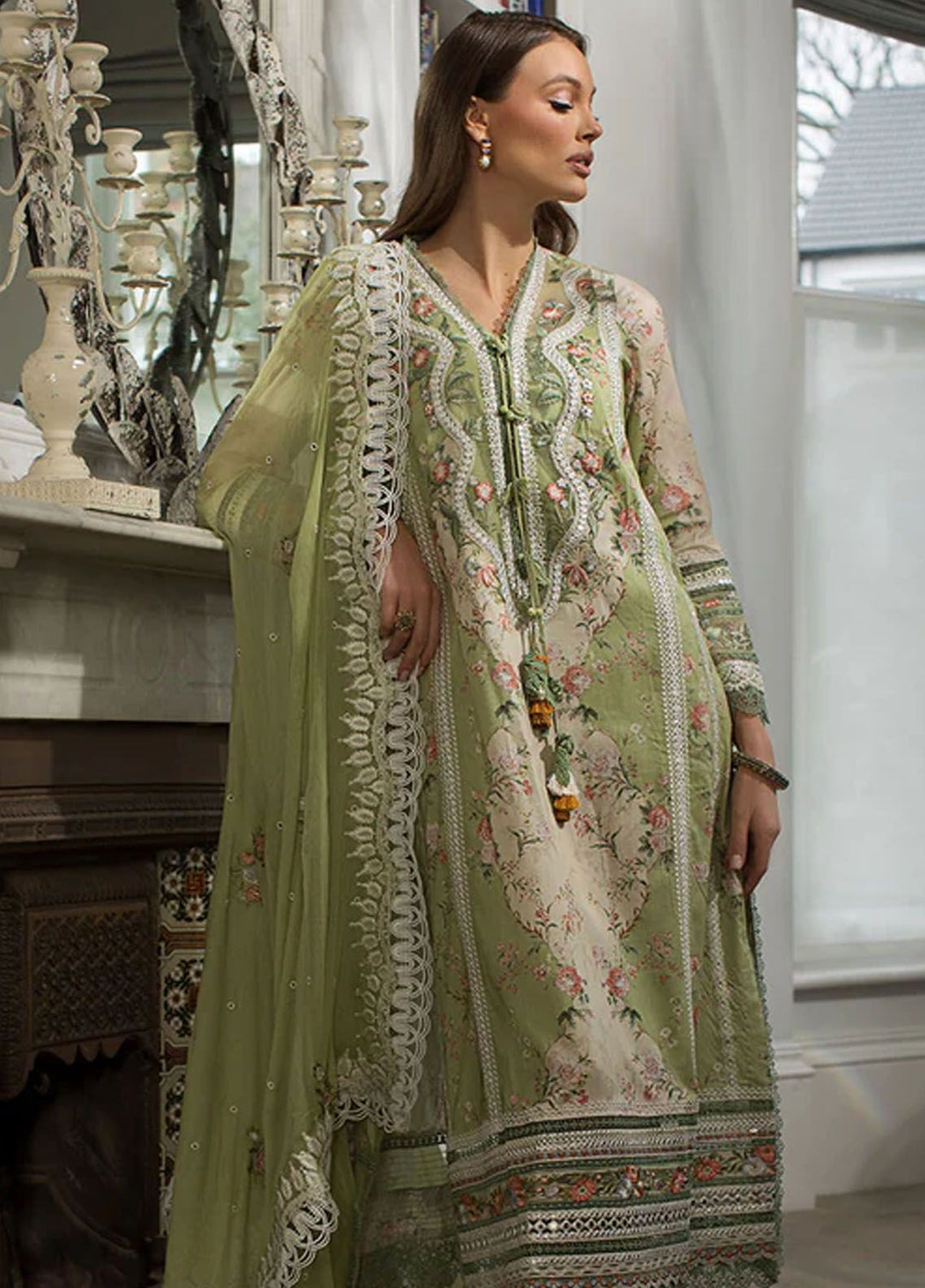 Sobia Nazir Embroidered Lawn Suits Unstitched 3 Piece SN24LL 14A - Luxury Summer Collection