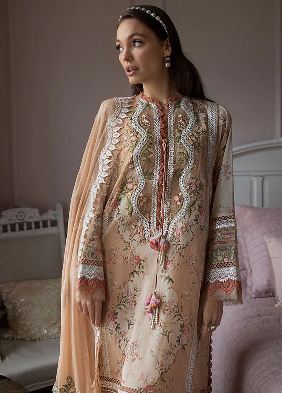 Sobia Nazir Embroidered Lawn Suits Unstitched 3 Piece SN24LL 14B - Luxury Summer Collection