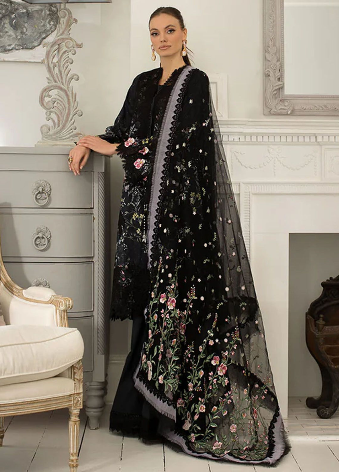 Sobia Nazir Embroidered Lawn Suits Unstitched 3 Piece SN24LL 15A - Luxury Summer Collection