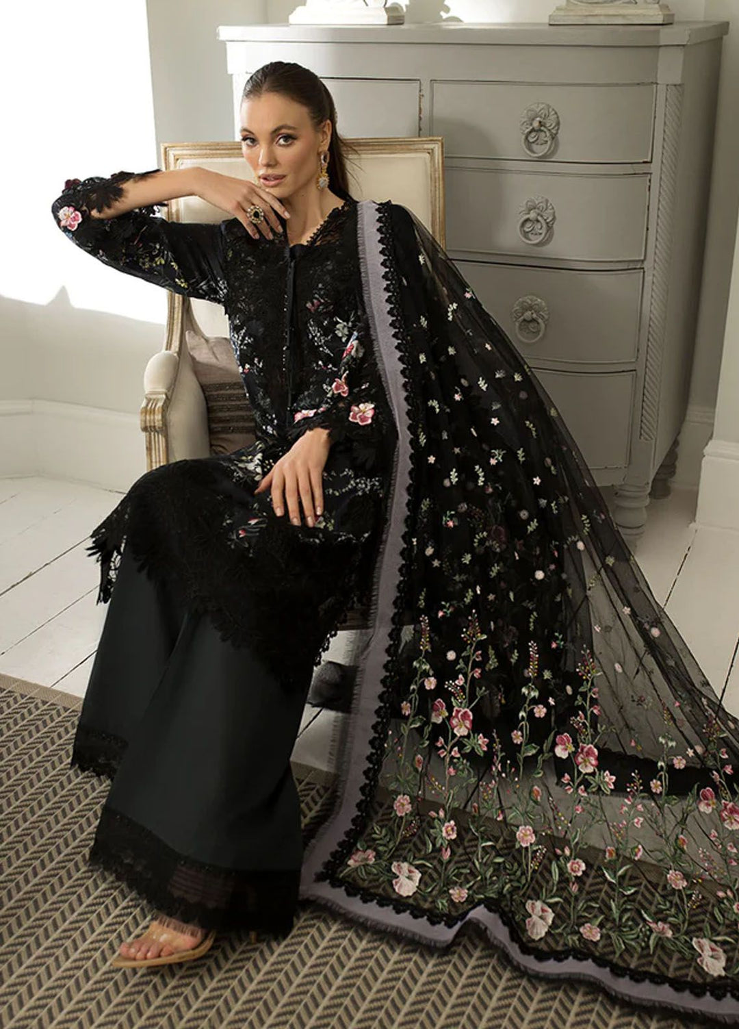 Sobia Nazir Embroidered Lawn Suits Unstitched 3 Piece SN24LL 15A - Luxury Summer Collection