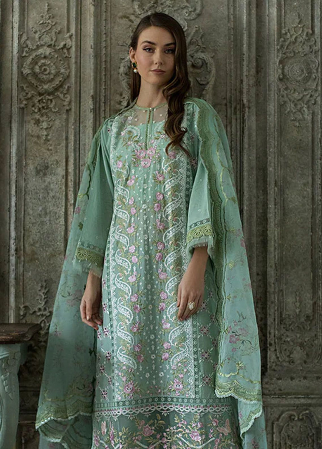 Sobia Nazir Embroidered Lawn Suits Unstitched 3 Piece SN24LL 1A - Luxury Summer Collection