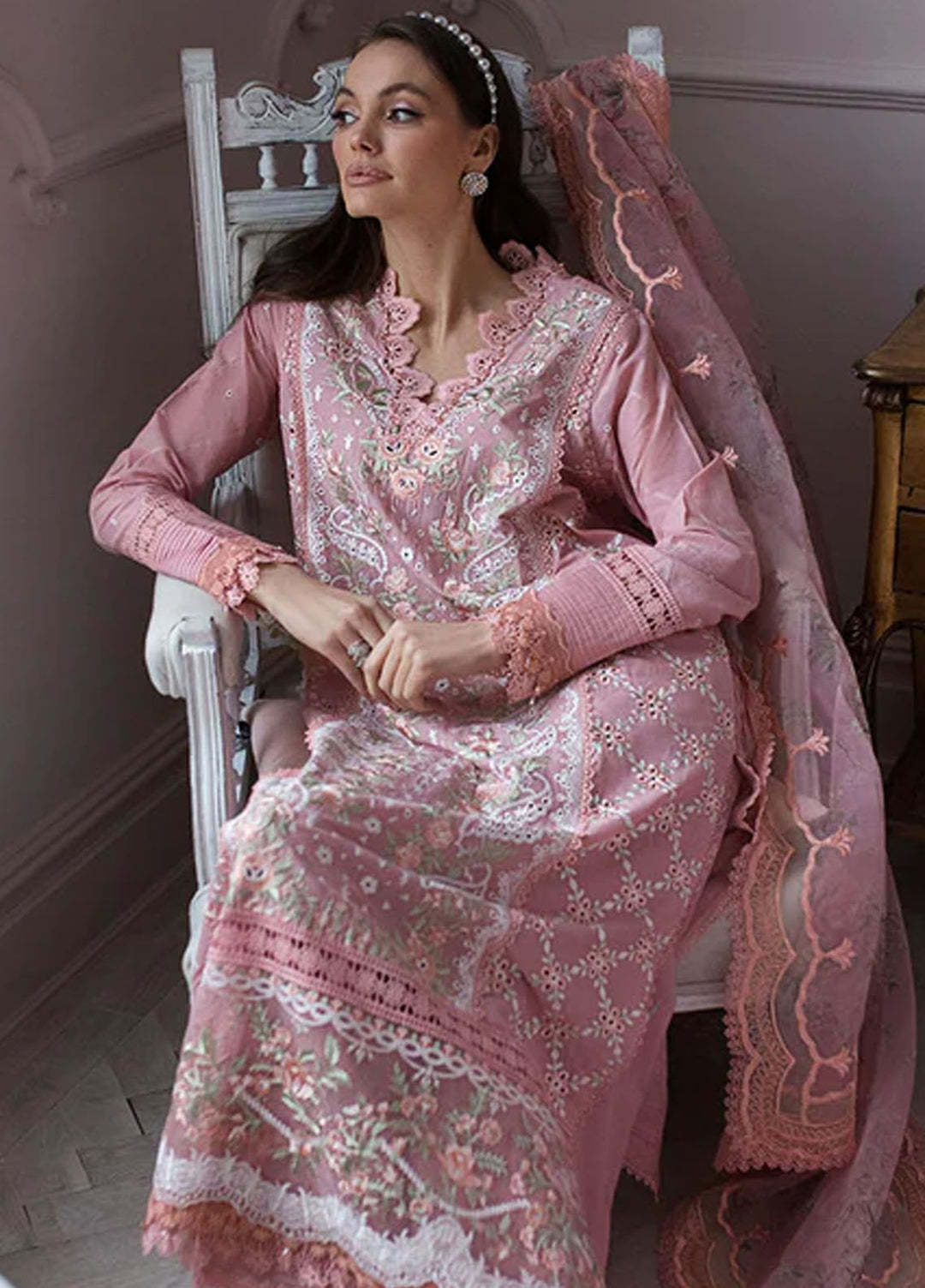 Sobia Nazir Embroidered Lawn Suits Unstitched 3 Piece SN24LL 1B - Luxury Summer Collection