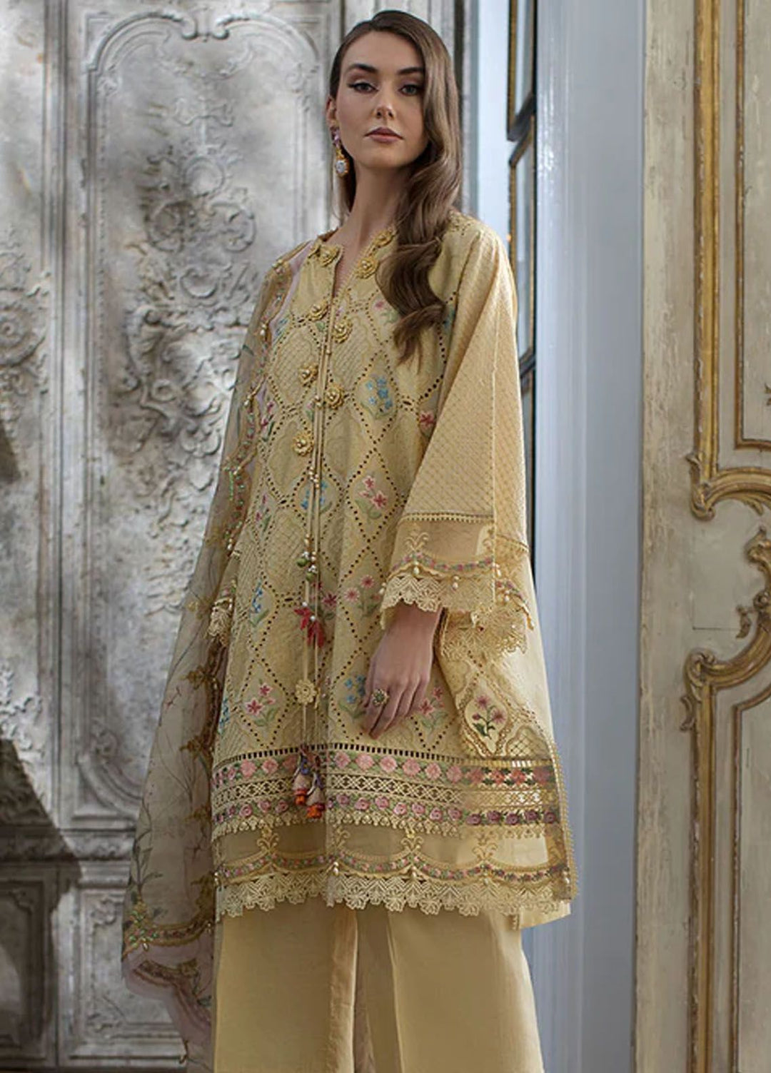 Sobia Nazir Embroidered Lawn Suits Unstitched 3 Piece SN24LL 2B - Luxury Summer Collection