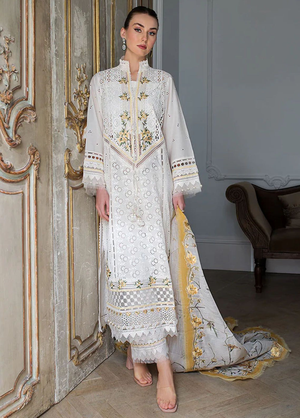 Sobia Nazir Embroidered Lawn Suits Unstitched 3 Piece SN24LL 3A - Luxury Summer Collection