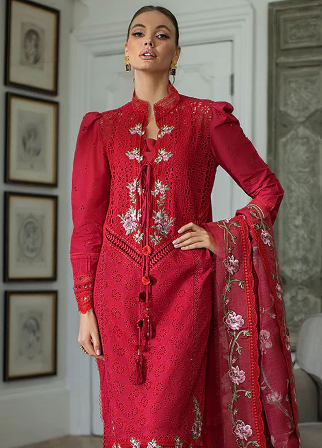 Sobia Nazir Embroidered Lawn Suits Unstitched 3 Piece SN24LL 3B - Luxury Summer Collection