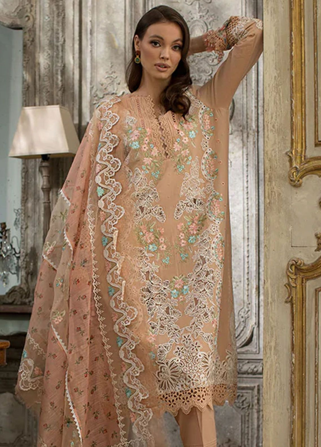 Sobia Nazir Embroidered Lawn Suits Unstitched 3 Piece SN24LL 4B - Luxury Summer Collection
