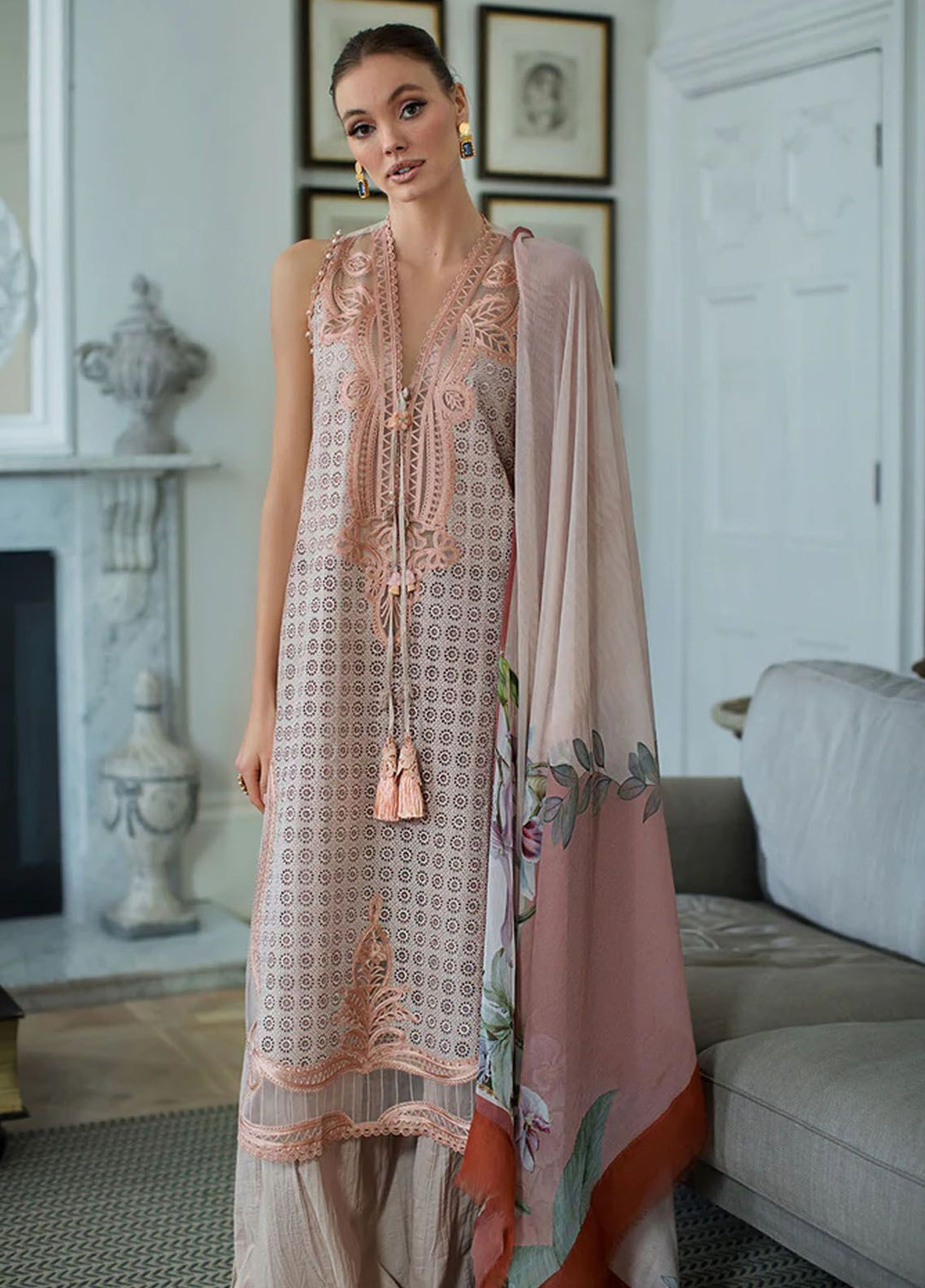 Sobia Nazir Embroidered Lawn Suits Unstitched 3 Piece SN24LL 5B - Luxury Summer Collection