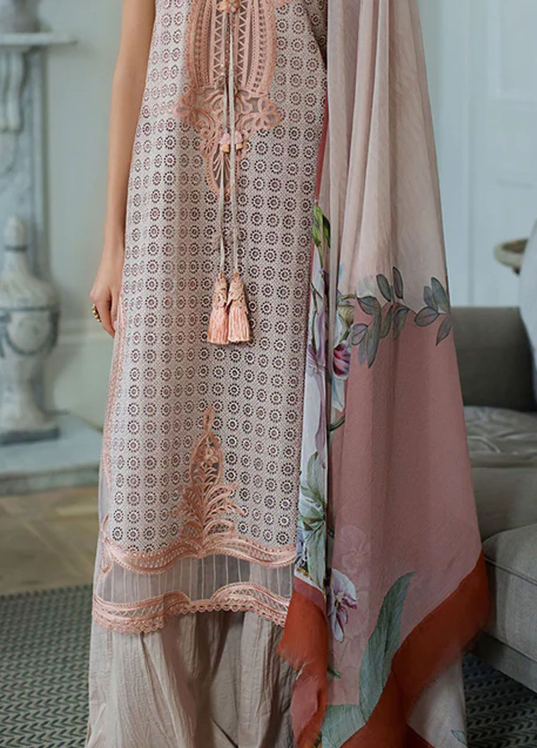 Sobia Nazir Embroidered Lawn Suits Unstitched 3 Piece SN24LL 5B - Luxury Summer Collection