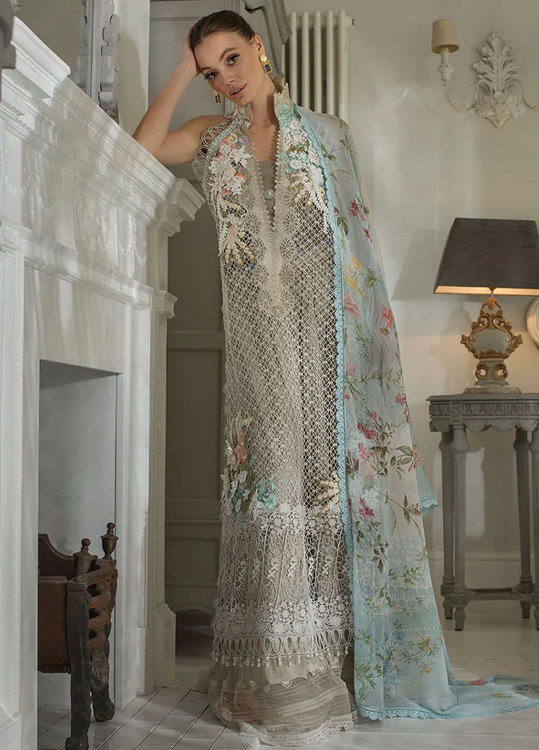 Sobia Nazir Embroidered Lawn Suits Unstitched 3 Piece SN24LL 7A - Luxury Summer Collection