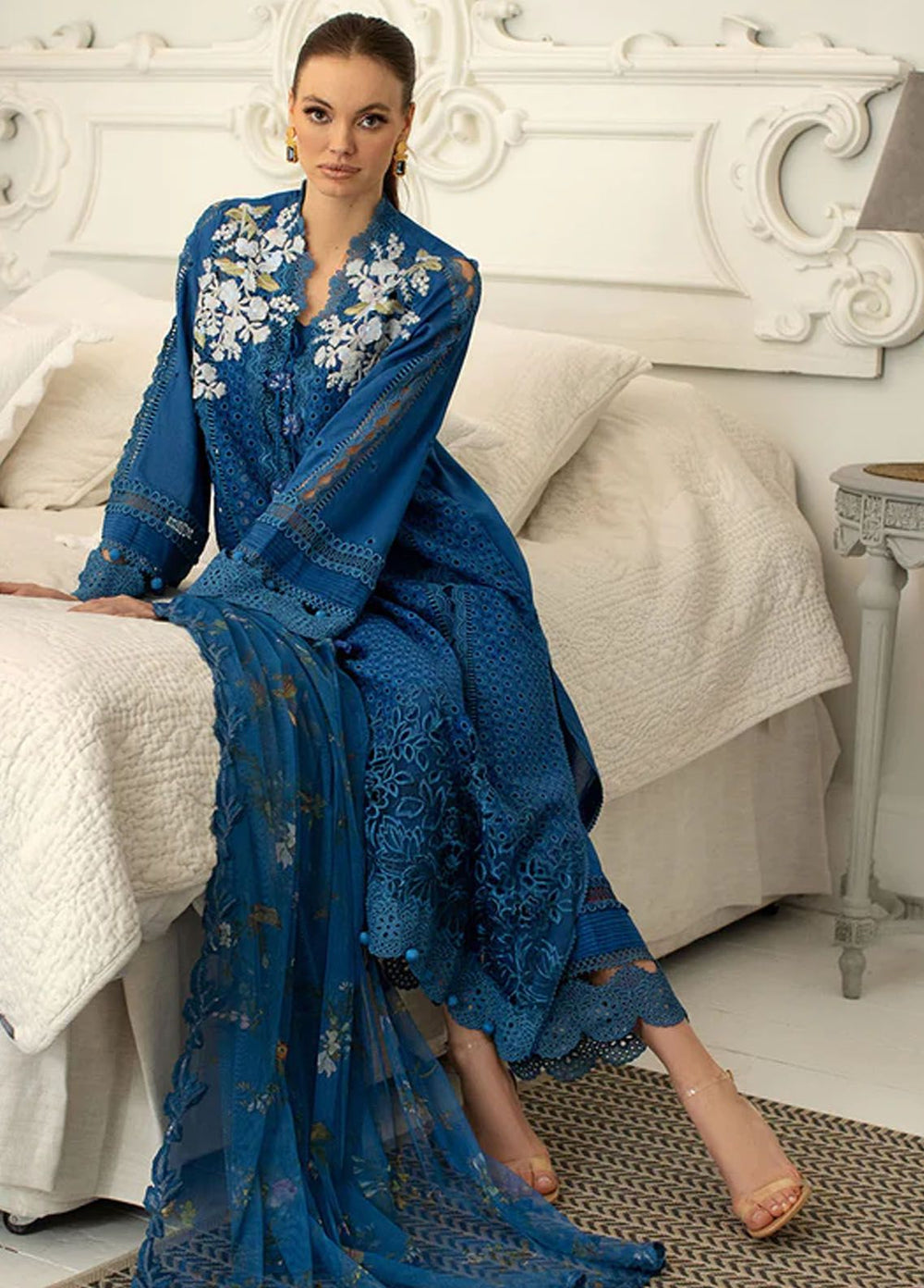 Sobia Nazir Embroidered Lawn Suits Unstitched 3 Piece SN24LL 8A - Luxury Summer Collection