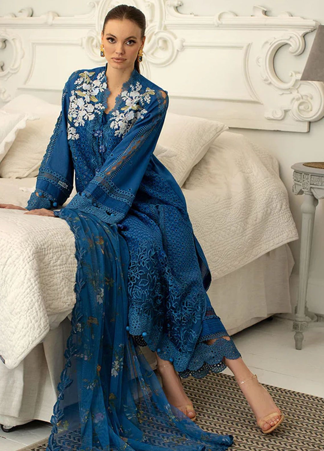 Sobia Nazir Embroidered Lawn Suits Unstitched 3 Piece SN24LL 8A - Luxury Summer Collection