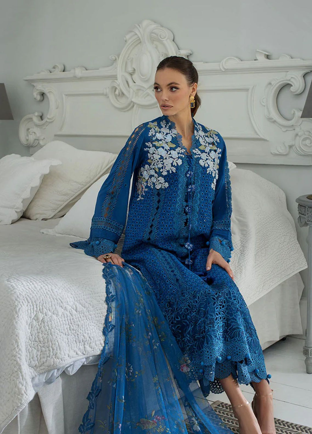 Sobia Nazir Embroidered Lawn Suits Unstitched 3 Piece SN24LL 8A - Luxury Summer Collection