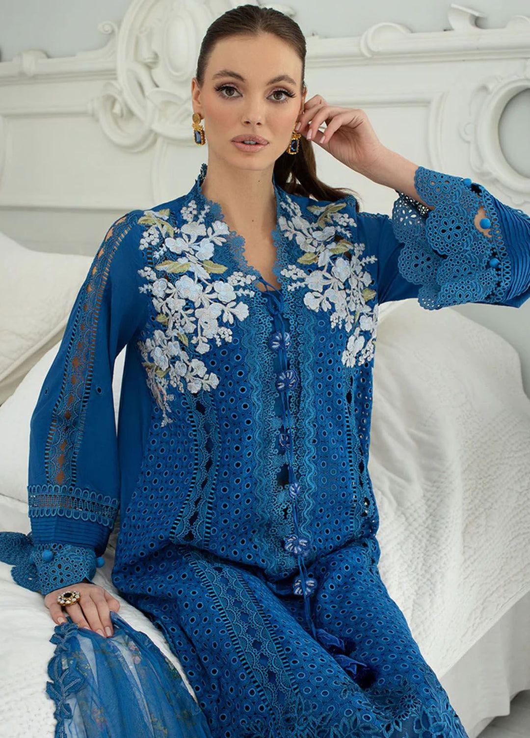 Sobia Nazir Embroidered Lawn Suits Unstitched 3 Piece SN24LL 8A - Luxury Summer Collection