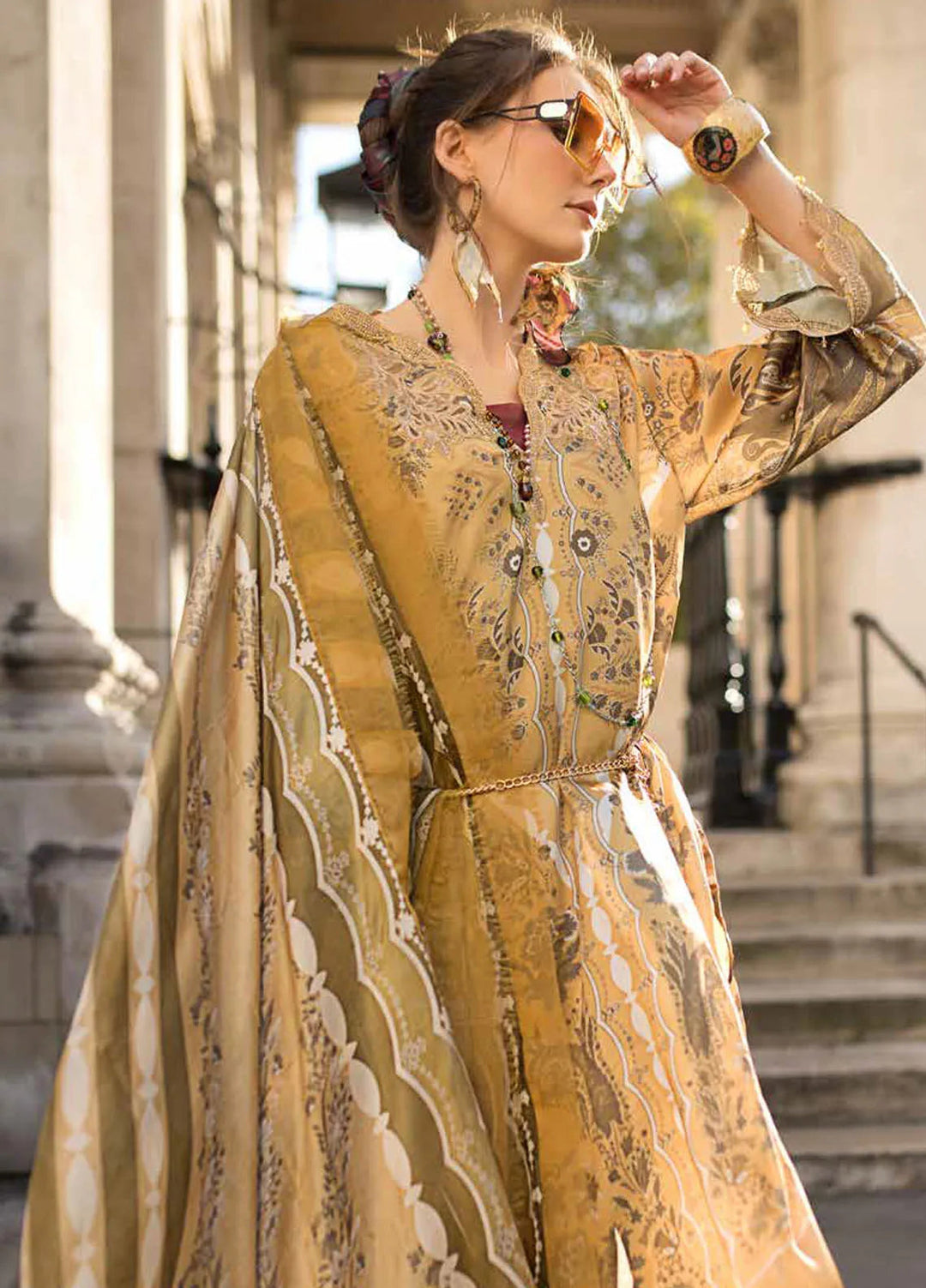 Sobia Nazir Embroidered Satin Suits Unstitched 3 Piece SN24S D-01 - Winter Collection