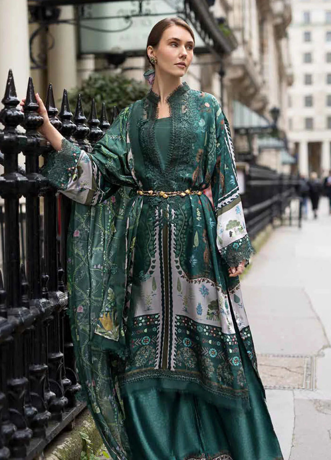 Sobia Nazir Embroidered Satin Suits Unstitched 3 Piece SN24S D-02 - Winter Collection