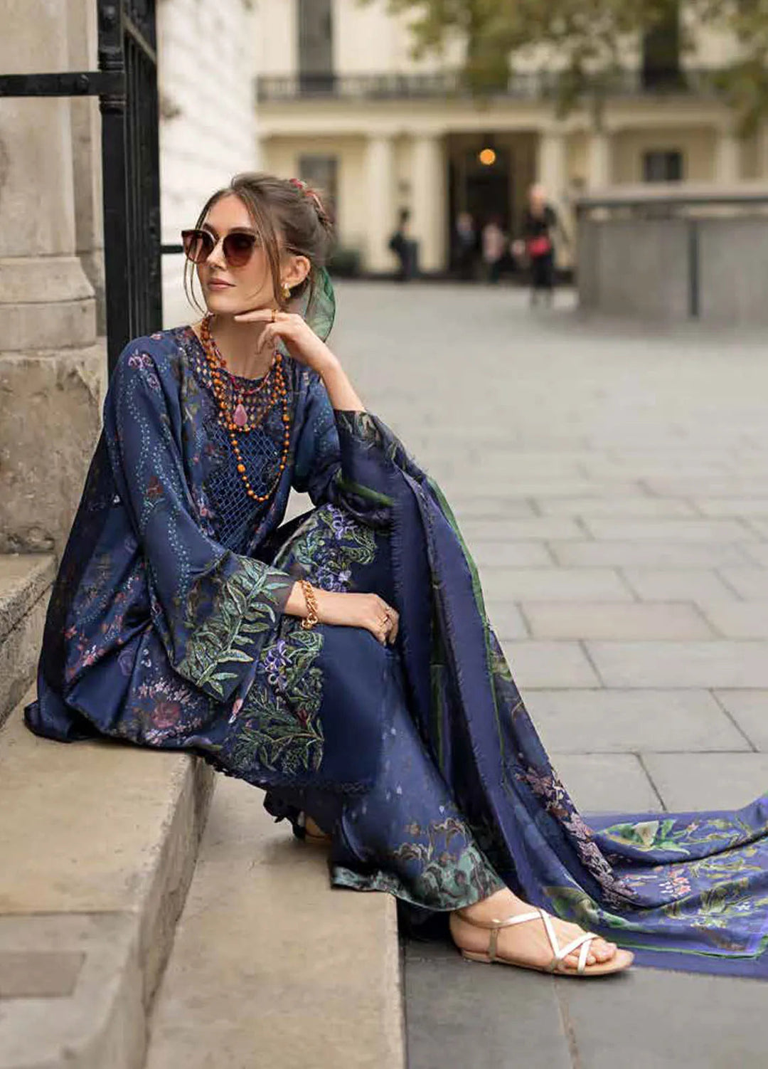 Sobia Nazir Embroidered Satin Suits Unstitched 3 Piece SN24S D-04 - Winter Collection