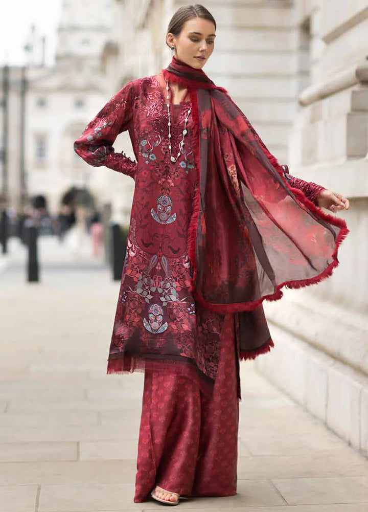 Sobia Nazir Embroidered Satin Suits Unstitched 3 Piece SN24S D-05 - Winter Collection