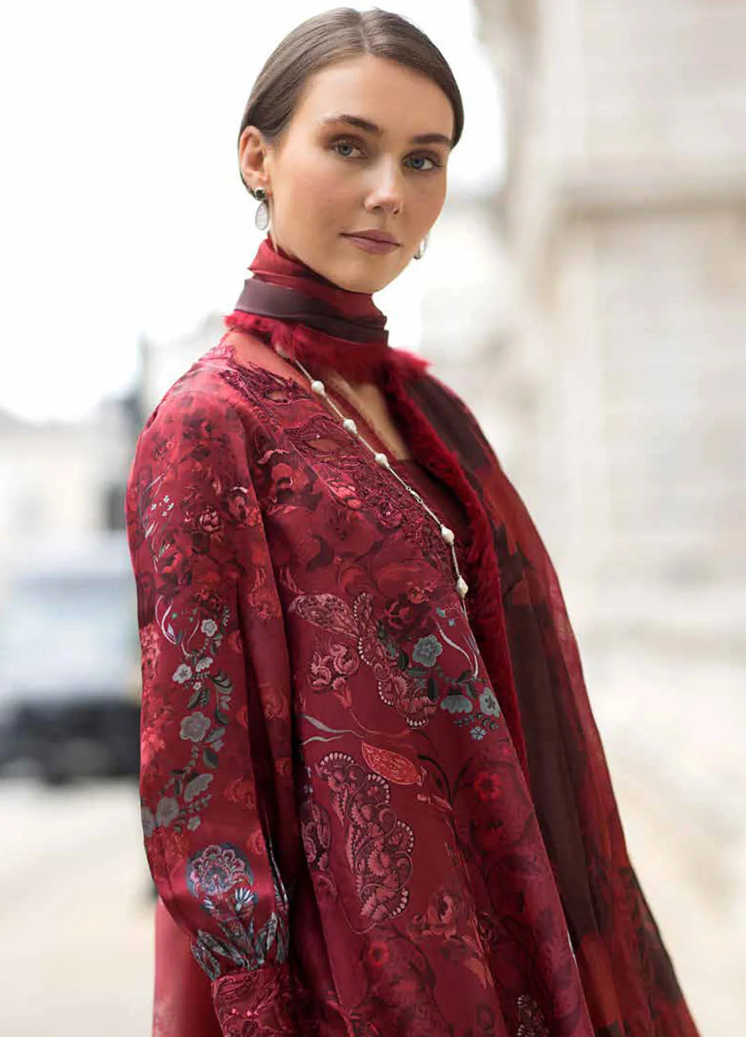 Sobia Nazir Embroidered Satin Suits Unstitched 3 Piece SN24S D-05 - Winter Collection