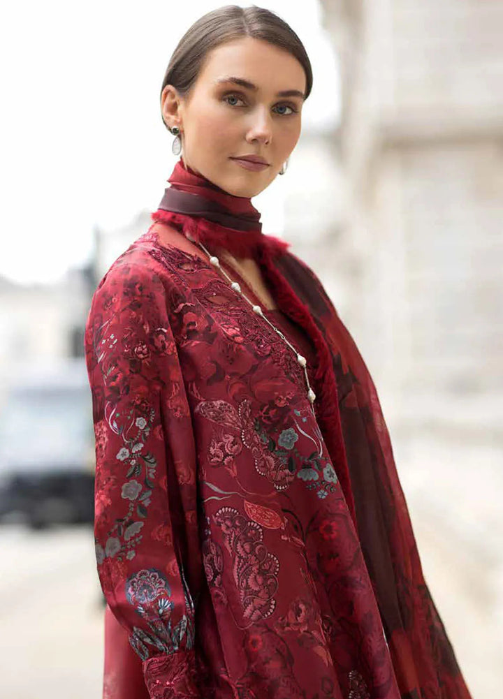 Sobia Nazir Embroidered Satin Suits Unstitched 3 Piece SN24S D-05 - Winter Collection