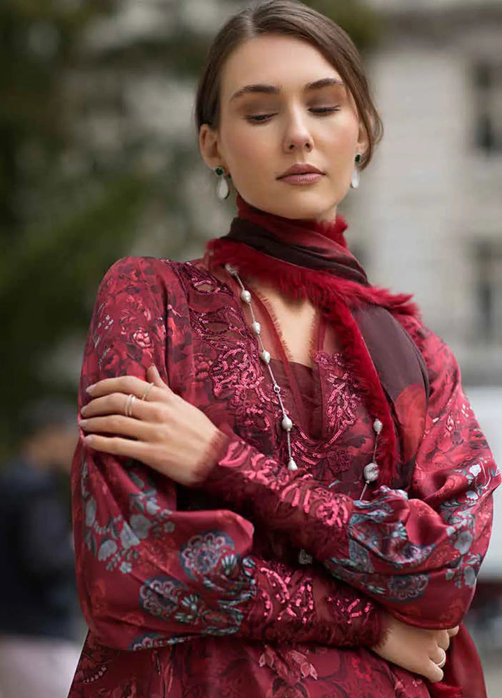 Sobia Nazir Embroidered Satin Suits Unstitched 3 Piece SN24S D-05 - Winter Collection