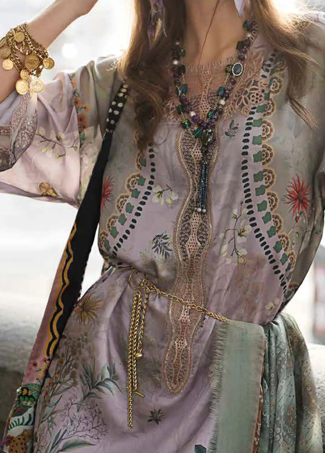 Sobia Nazir Embroidered Satin Suits Unstitched 3 Piece SN24S D-06 - Winter Collection