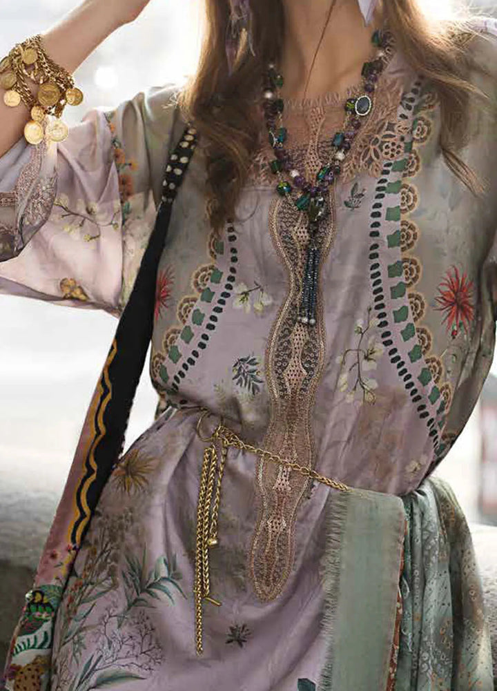 Sobia Nazir Embroidered Satin Suits Unstitched 3 Piece SN24S D-06 - Winter Collection