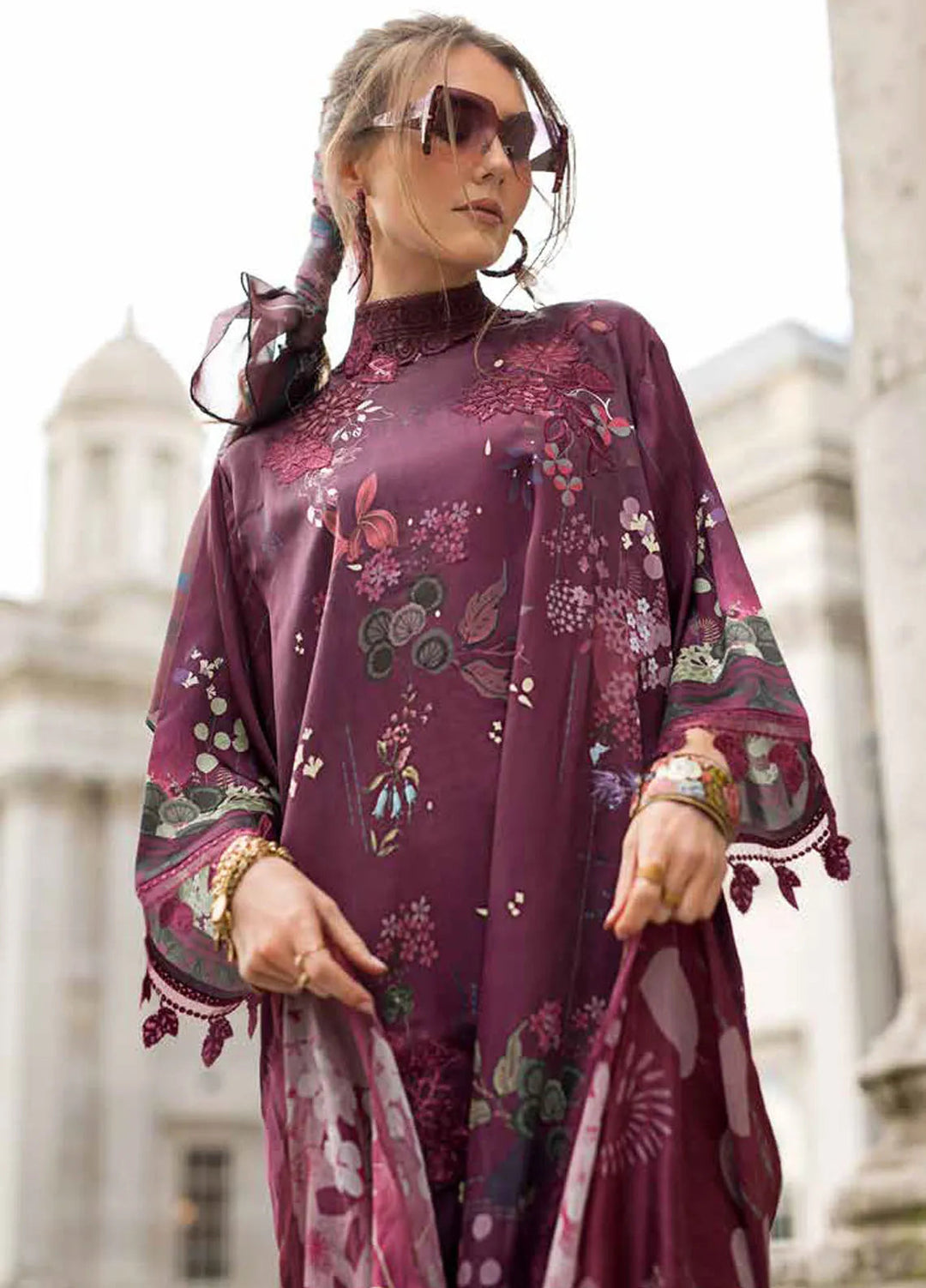 Sobia Nazir Embroidered Satin Suits Unstitched 3 Piece SN24S D-10 - Winter Collection