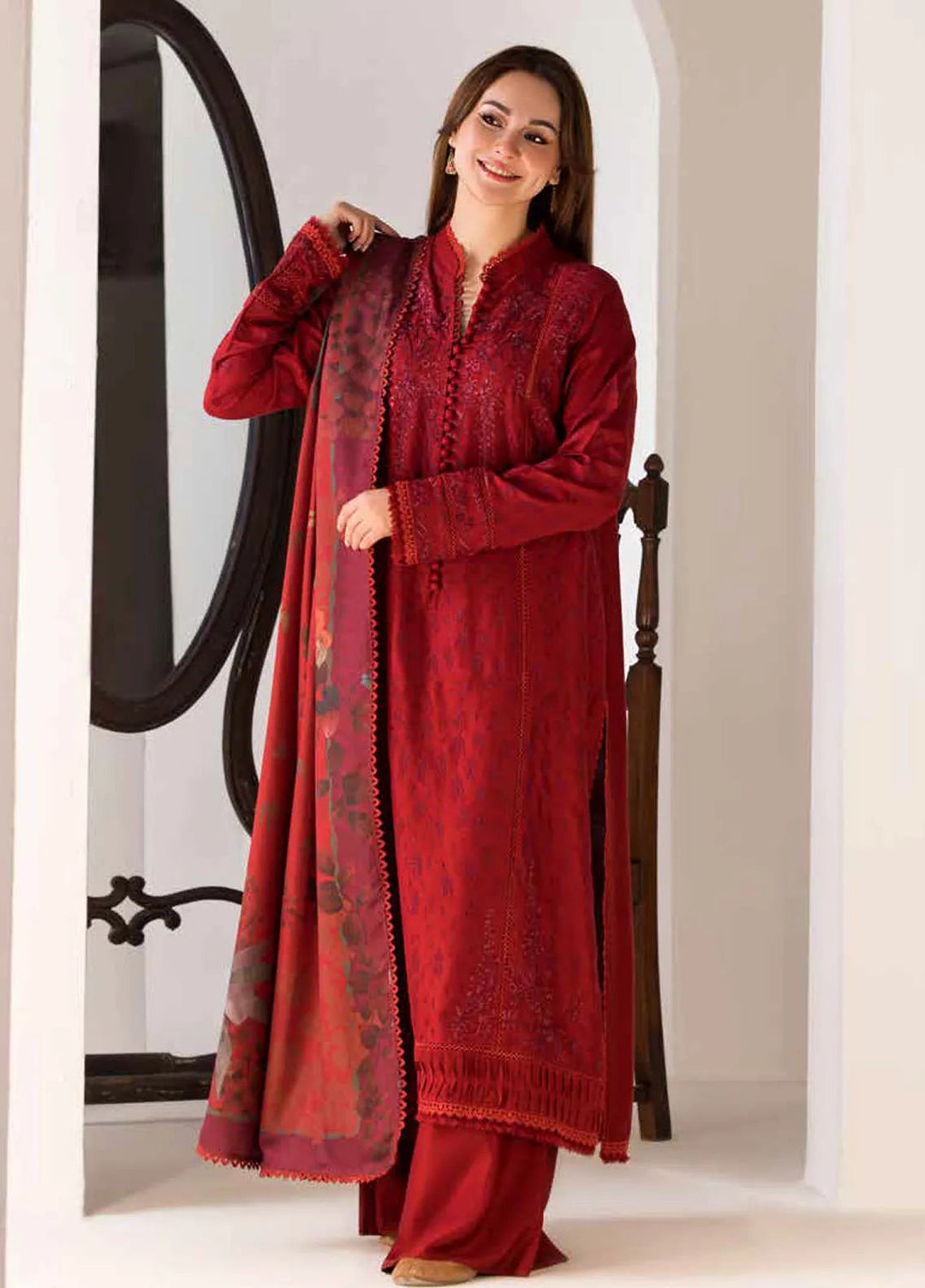 Sobia Nazir Embroidered Suit Unstitched 3 Piece SN24W D-01 A - Winter Collection