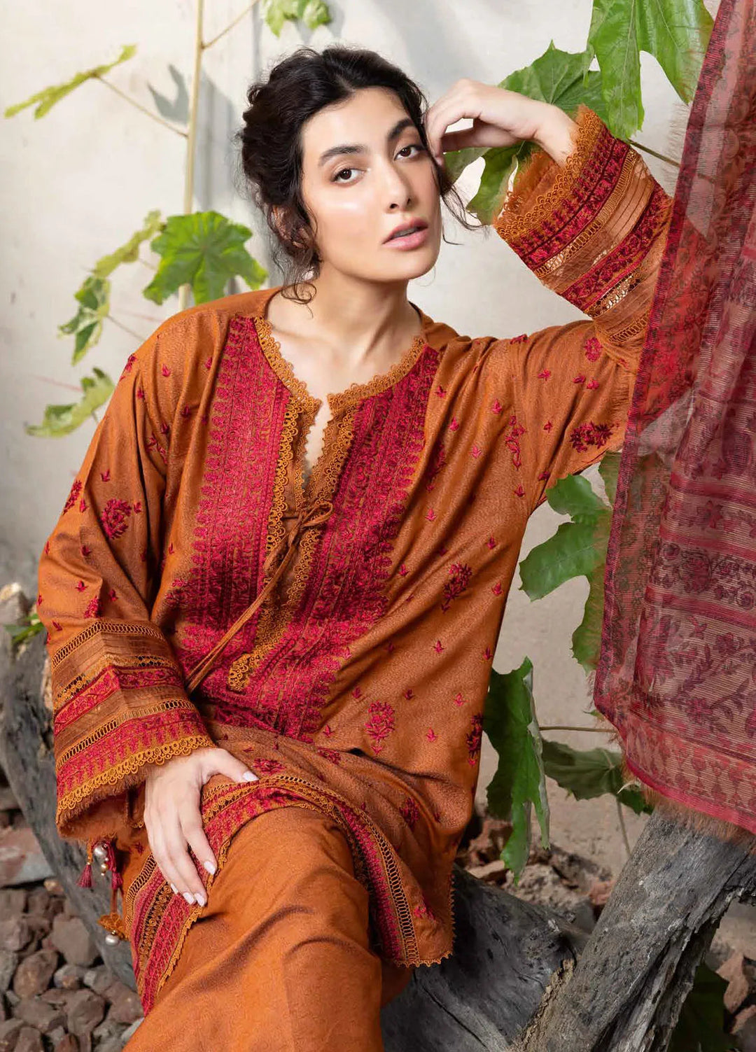 Sobia Nazir Embroidered Suits Unstitched 3 Piece SN24FE D-07 A - Fall Winter Collection