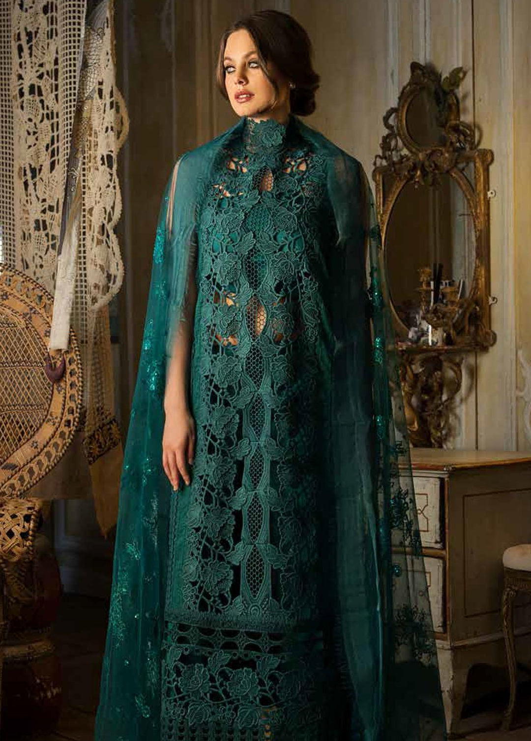 Sobia Nazir Embroidered Lawn Suits Unstitched 3 Piece SN23EL 13B - Luxury Collection