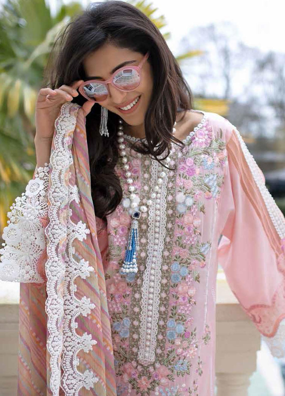 Sobia Nazir Embroidered Lawn Suits Unstitched 3 Piece SN21L 10A - Luxury Collection